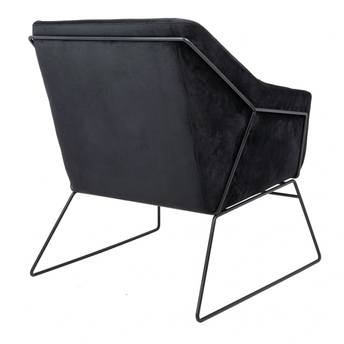Fotoliu design Lucas tapitat catifea verde/galbena/gri/neagra, picioare negre metal, MSE011000308.V20 - King [29]