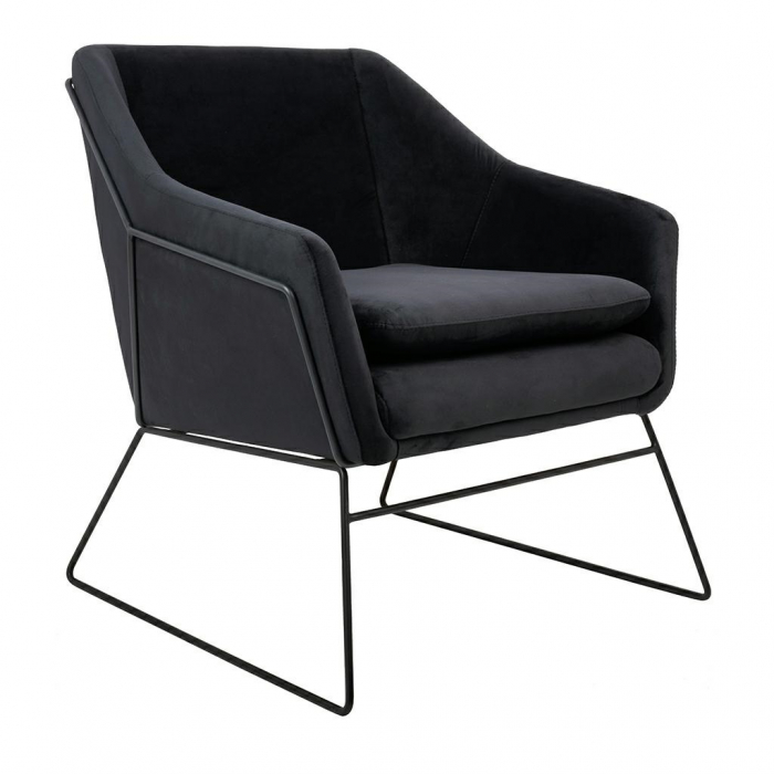 Fotoliu design Lucas tapitat catifea verde/galbena/gri/neagra, picioare negre metal, MSE011000308.V20 - King [26]