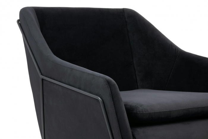 Fotoliu design Lucas tapitat catifea verde/galbena/gri/neagra, picioare negre metal, MSE011000308.V20 - King [33]