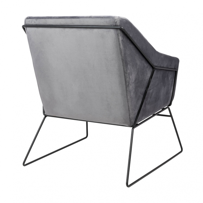 Fotoliu design Lucas tapitat catifea verde/galbena/gri/neagra, picioare negre metal, MSE011000308.V20 - King [20]