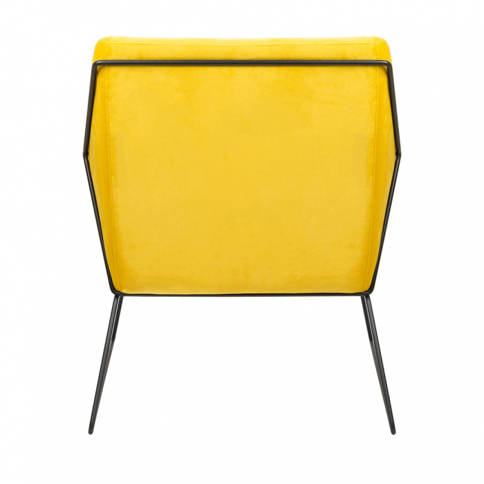 Fotoliu design Lucas tapitat catifea verde/galbena/gri/neagra, picioare negre metal, MSE011000308.V20 - King [5]