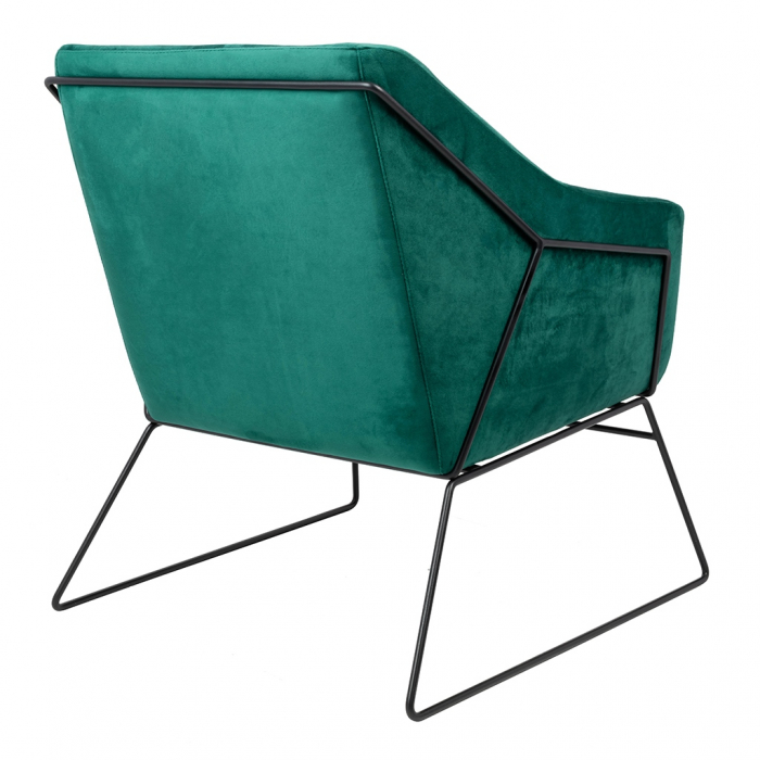 Fotoliu design Lucas tapitat catifea verde/galbena/gri/neagra, picioare negre metal, MSE011000308.V20 - King [13]
