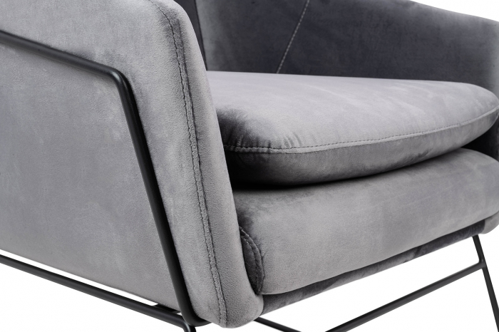 Fotoliu design Lucas tapitat catifea verde/galbena/gri/neagra, picioare negre metal, MSE011000308.V20 - King [23]