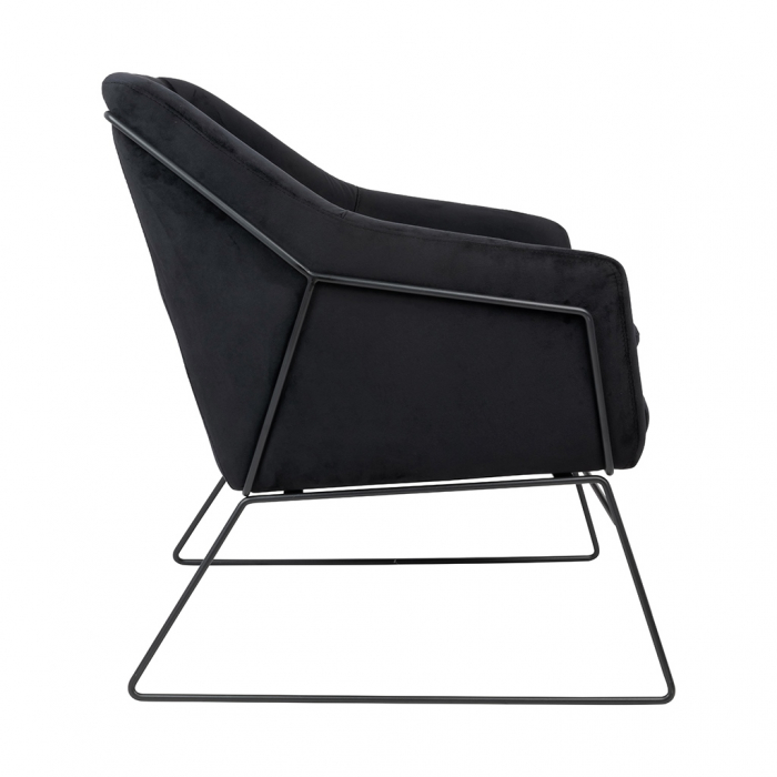 Fotoliu design Lucas tapitat catifea verde/galbena/gri/neagra, picioare negre metal, MSE011000308.V20 - King [27]