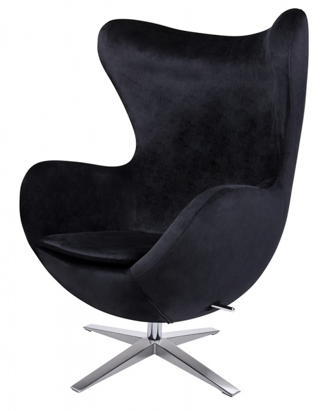 Fotoliu design lux cu taburet Egg Wide Velvet, diverse culori, velur/baza otel crom, HE-066.HM8.OTTO.50 - King [2]