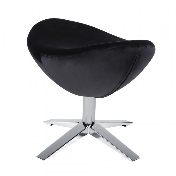 Fotoliu design lux cu taburet Egg Wide Velvet, diverse culori, velur/baza otel crom, HE-066.HM8.OTTO.50 - King [5]