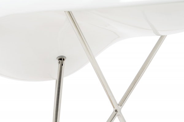 Fotoliu design lux Dione alb asimetric, fibra de sticla/lemn/metal, JH071 - King [3]