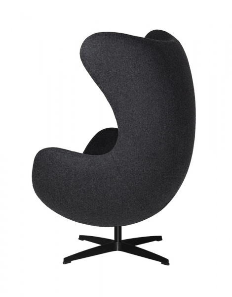 Fotoliu design lux Egg Classic Black, diverse culori, lana casmir/baza neagra aluminiu, JH-026.CZERWONY.17.B - King [5]