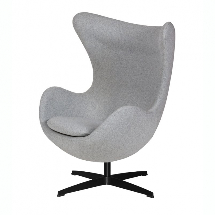 Fotoliu design lux Egg Classic Black, diverse culori, lana casmir/baza neagra aluminiu, JH-026.CZERWONY.17.B - King [29]