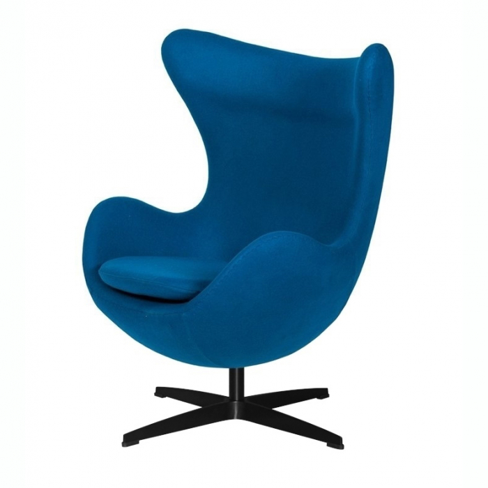 Fotoliu design lux Egg Classic Black, diverse culori, lana casmir/baza neagra aluminiu, JH-026.CZERWONY.17.B - King [26]