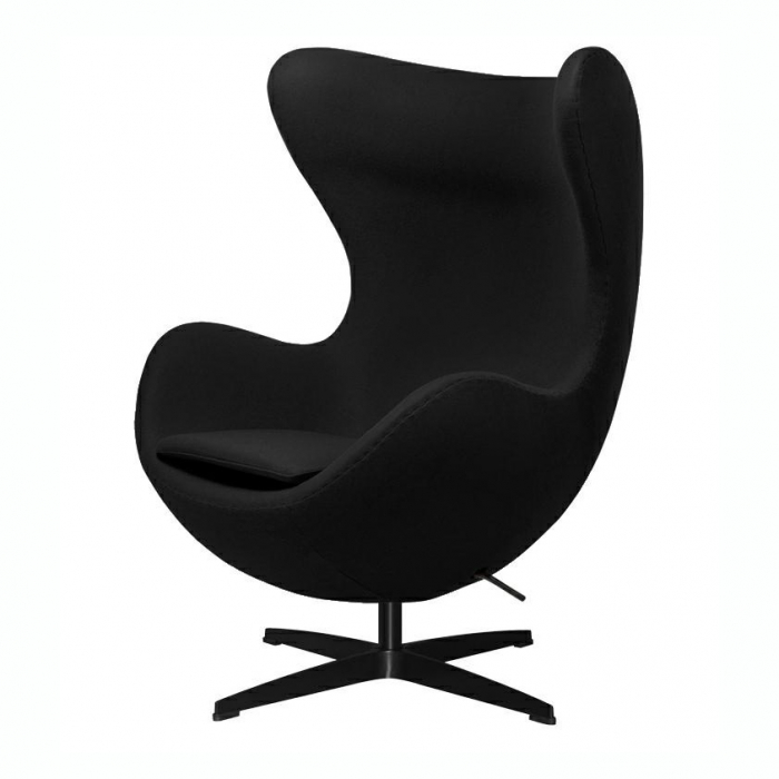 Fotoliu design lux Egg Classic Black, diverse culori, lana casmir/baza neagra aluminiu, JH-026.CZERWONY.17.B - King [32]