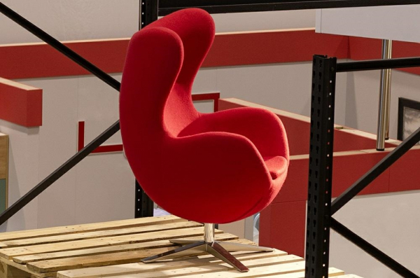 Fotoliu design lux Egg Wide, diverse culori, lana casmir/baza otel crom, HE-066.DARKGREY.27 - King [15]