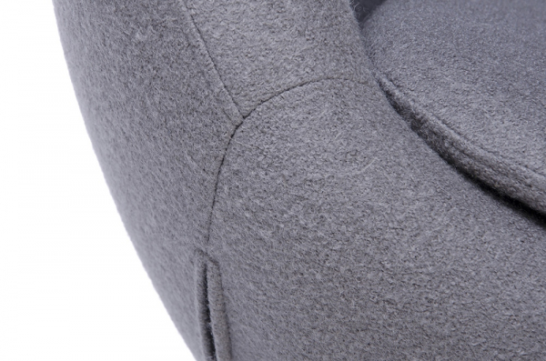 Fotoliu design lux Egg Wide, diverse culori, lana casmir/baza otel crom, HE-066.DARKGREY.27 - King [24]