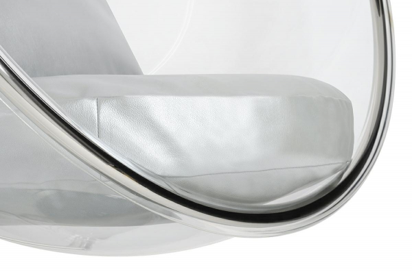 Fotoliu design lux tip bula suspendat Bubble Stand, diverse culori, piele ecologica/cadru otel cromat, JH-200.WHITEPUW - King [7]