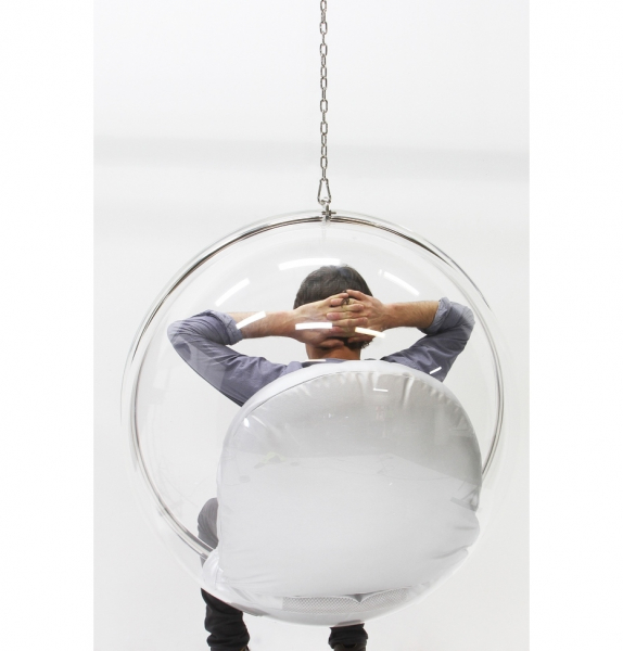 Fotoliu design lux tip bula suspendata tavan Bubble, diverse culori, piele ecologica/acril, JH-200.BLACKPU - King [4]