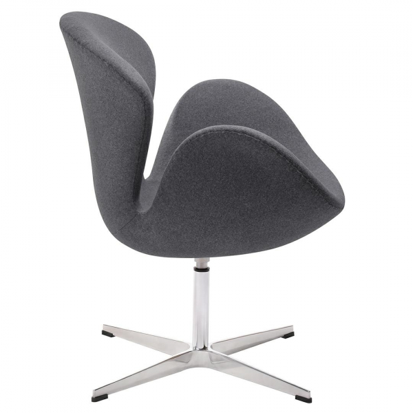 Fotoliu design Swan Premium, diverse culori, lana casmir/baza cromata otel, JH028.RED.17 - King [10]