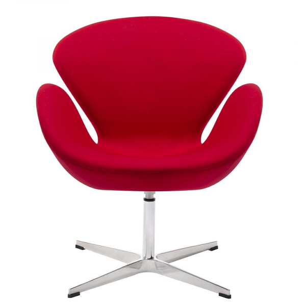 Fotoliu design Swan Premium, diverse culori, lana casmir/baza cromata otel, JH028.RED.17 - King [2]