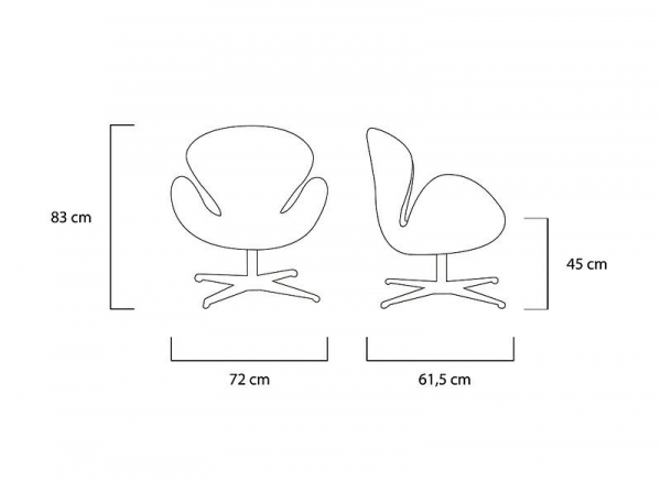 Fotoliu design Swan Premium, diverse culori, lana casmir/baza cromata otel, JH028.RED.17 - King [9]