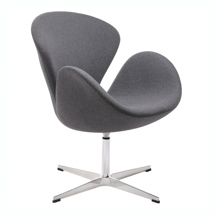Fotoliu design Swan Premium, diverse culori, lana casmir/baza cromata otel, JH028.RED.17 - King [14]