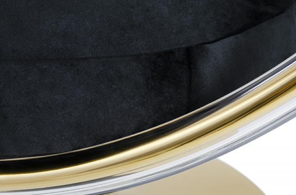 Fotoliu design lux tip bula suspendat Bubble Stand Gold, velur negru/cadru otel auriu, JH200-1.BLACK.VELVET - King [6]