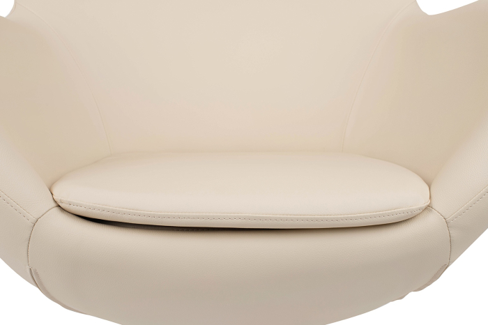 Fotoliu Egg Szeroki Pu 80x70x110 cm, Piele Ecologică Bej Oțel Lustruit - King Home [12]