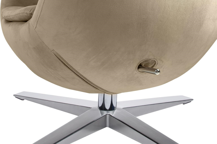 Fotoliu Egg Szeroki Velvet 80x70x110 cm, 100% Poliester și Metal Khaki - King Home [8]