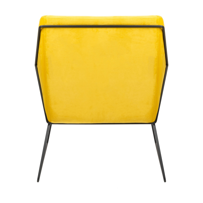 Fotoliu Emma Velvet 65x70x77 cm, Catifea și Metal Galben Lăcuită în Culoare Negru - King Home [5]