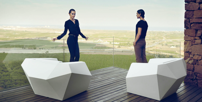 Fotoliu exterior iluminare LED Faz, 120x100x70 cm, design modern geometric, 54001DY - Vondom [7]