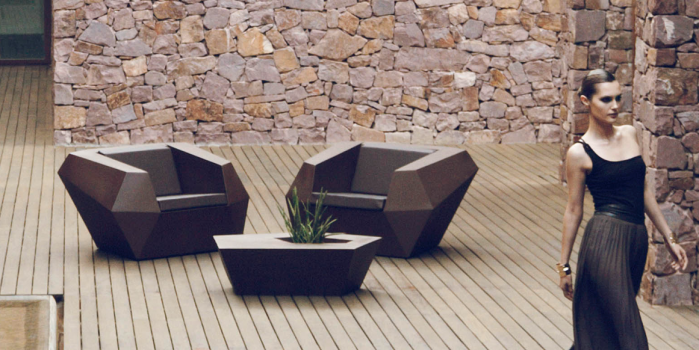 Fotoliu exterior iluminare LED Faz, 120x100x70 cm, design modern geometric, 54001DY - Vondom [8]