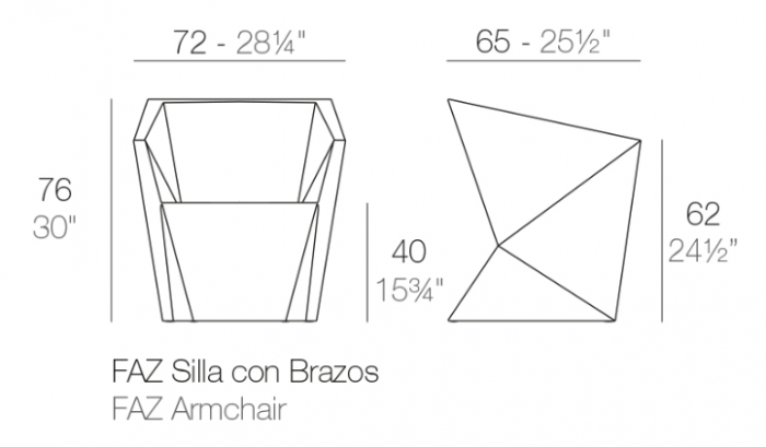 Fotoliu exterior iluminare LED Faz, design modern forme geometrice, 54015 - Vondom [7]