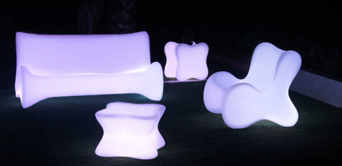 Fotoliu exterior iluminare LED Pal fara brate 80x92x89 cm, rasina din polietilena, design modern, 51001L - Vondom [5]