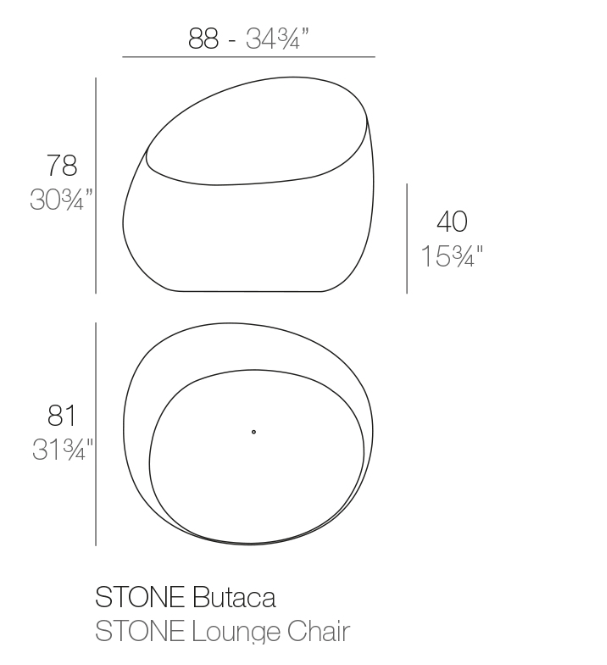 Fotoliu exterior iluminare LED Stone, diverse finisaje, 88x81x78 cm, design modern, 55006Y - Vondom [8]