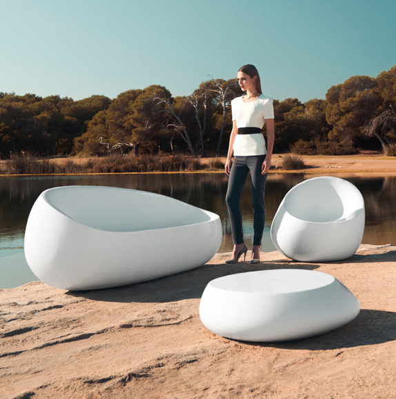 Fotoliu exterior iluminare LED Stone, diverse finisaje, 88x81x78 cm, design modern, 55006Y - Vondom [6]