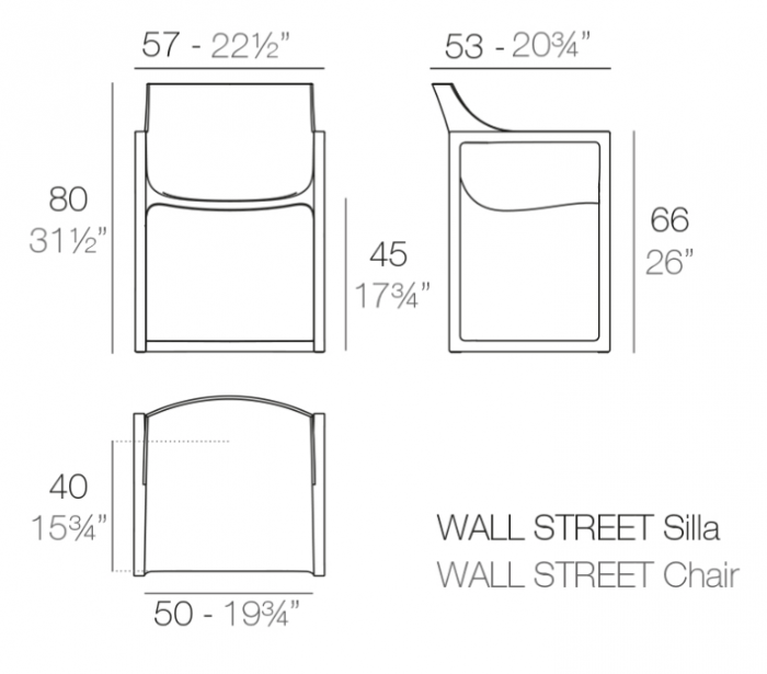 Fotoliu exterior premium WALL-STREET, polipropilena injectata cu fibra de sticla, 65006 - Vondom [8]