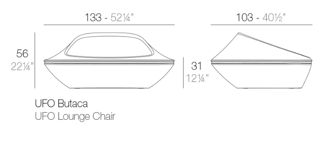 Fotoliu exterior UFO 133x103x56 cm din polipropilena cu LED RGBW optional, diverse culori, 63001F - Vondom [8]
