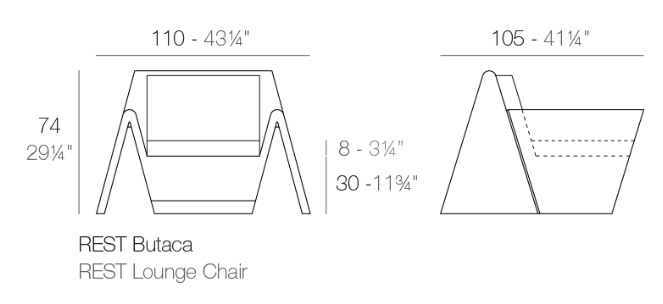 Fotoliu gradina/terasa iluminare LED Rest, 110x105x74 cm, polipropilena, diverse culori, 53001L - Vondom [5]