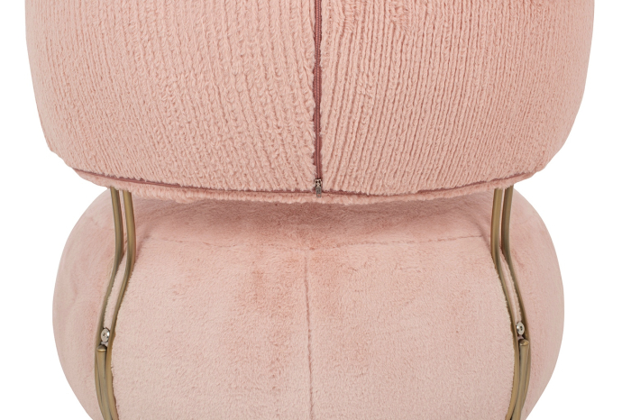 Fotoliu Low Teddy Pink 73x80x69 cm, Oțel Roz - King Home [9]