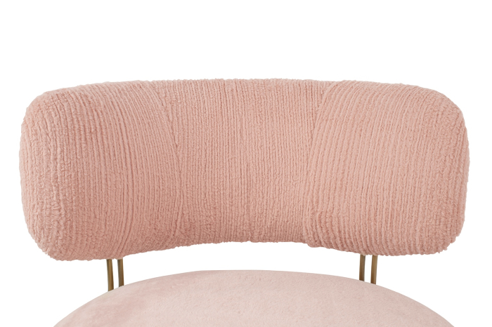 Fotoliu Low Teddy Pink 73x80x69 cm, Oțel Roz - King Home [7]