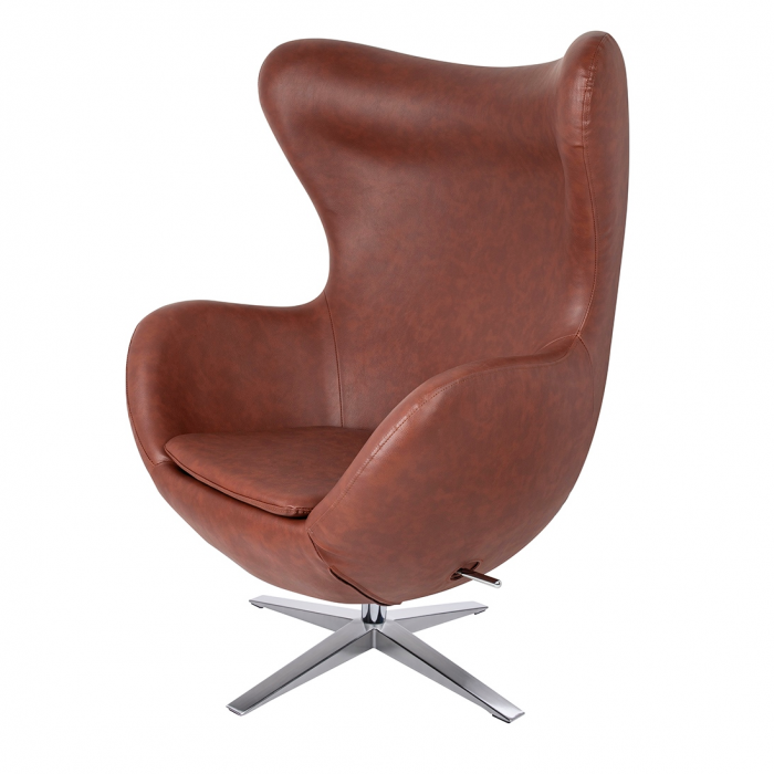 Fotoliu lux Egg Wide piele ecologica diverse culori- baza rotativa cromata, HE-066.P584.71 - King [47]