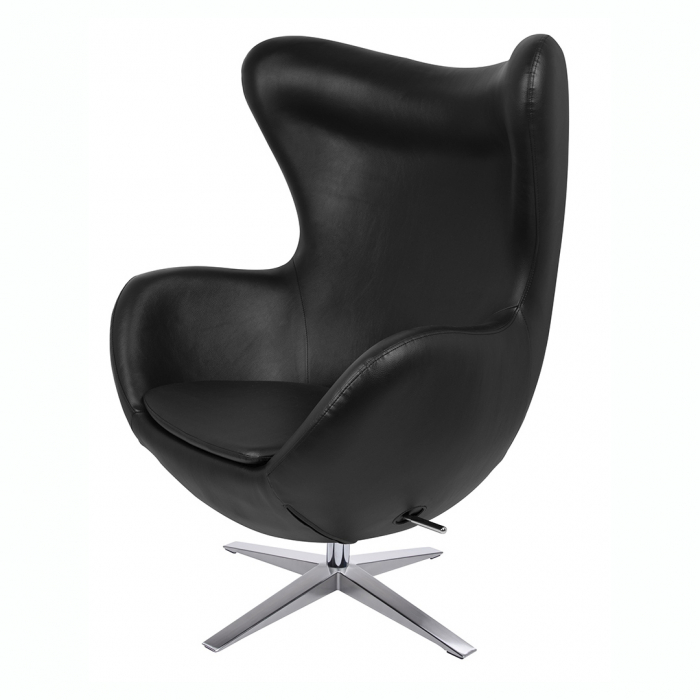 Fotoliu lux Egg Wide piele ecologica diverse culori- baza rotativa cromata, HE-066.P584.71 - King [1]