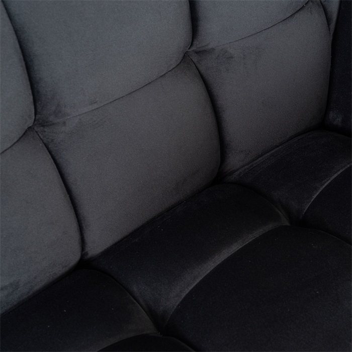 Fotoliu lux elegant catifea antracit Grama, picioare otel inoxidabil auriu, 110x91 cm, S5125 ANTRACIET VELVET - Richmond Interiors [5]