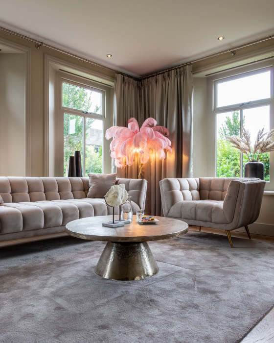Fotoliu lux elegant catifea bej Grama, picioare otel inoxidabil auriu, 110x91 cm, S5125 KHAKI VELVET - Richmond Interiors [7]