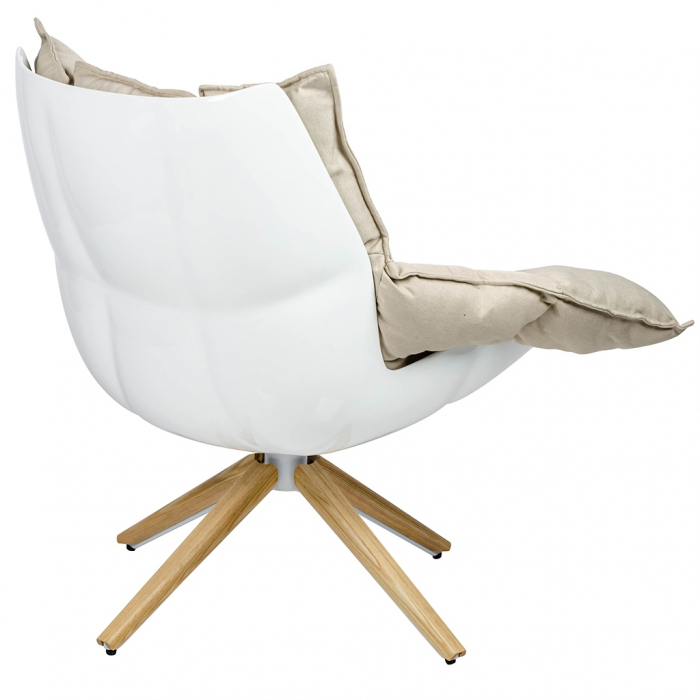 Fotoliu lux stil scandinav Scotty, structura alba polipropilena, perne bej pufoase detasabile, JHB11 - King [3]