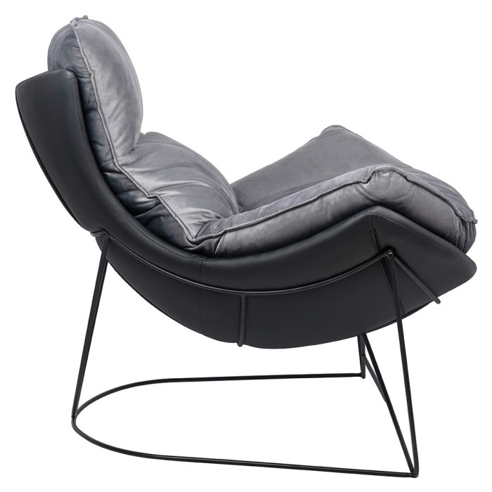 Fotoliu Otilia Stand Velvet 90x100x90 cm, Gri Închis - King Home [3]