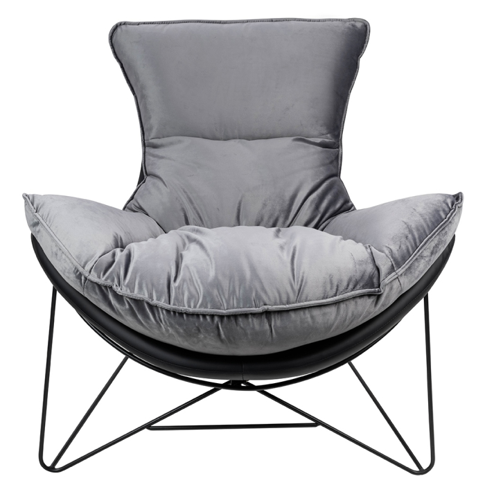 Fotoliu Otilia Stand Velvet 90x100x90 cm, Gri Închis - King Home [5]