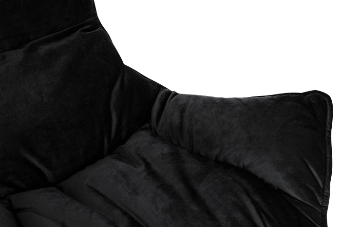 Fotoliu Otilia Stand Velvet 90x100x90 cm, Piele Ecologică Negru - King Home [6]