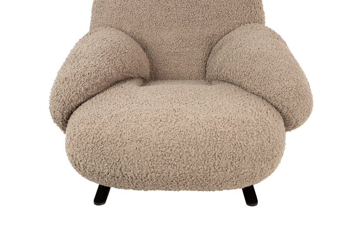 Fotoliu Plush Teddy 80x102x91 cm, 95% Poliester și 5% Acril Bej Închis - King Home [9]
