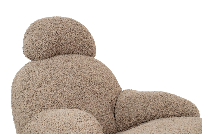 Fotoliu Plush Teddy 80x102x91 cm, 95% Poliester și 5% Acril Bej Închis - King Home [7]