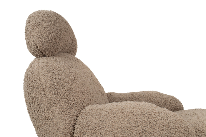 Fotoliu Plush Teddy 80x102x91 cm, 95% Poliester și 5% Acril Bej Închis - King Home [12]