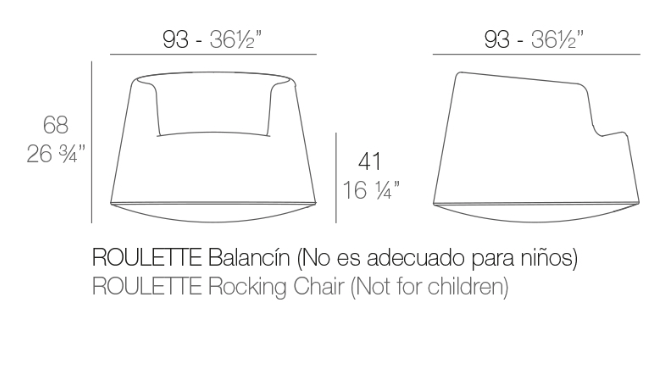 Fotoliu premium exterior Roulette 93x93x68 cm, baza rotunjita, diverse culori, 61002F - Vondom [8]